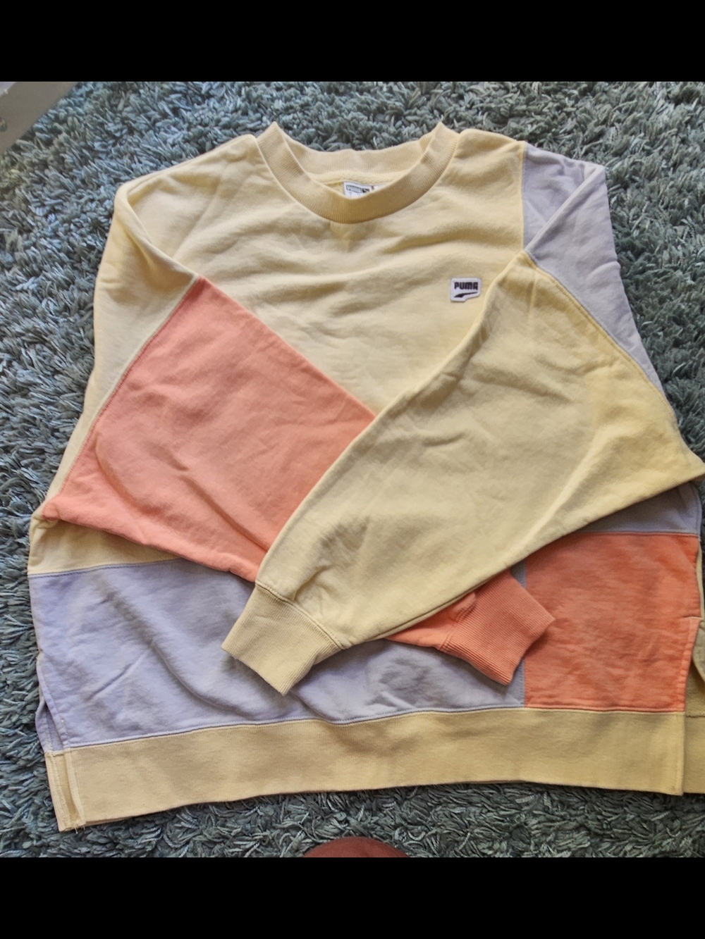 Puma Woman’s Colorblock Crewneck Sweatshirt - Yellow, Coral, Lavender